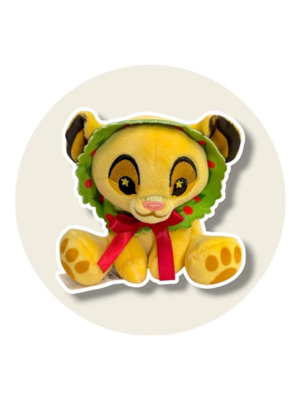 Lion King Disney Wishables Plush: Christmas Advent Simba, 4 in.